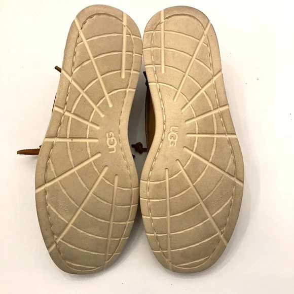 UGG Beach Moc Chukka Mens 10 EU 43 1101502 Lightweight Brown Leather Unlined - Picture 6 of 9